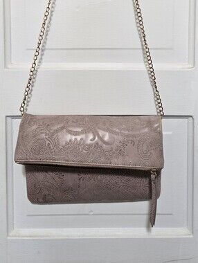 Urban Expressions Dusty Mauve Fold-Over Chain Crossbody Bag